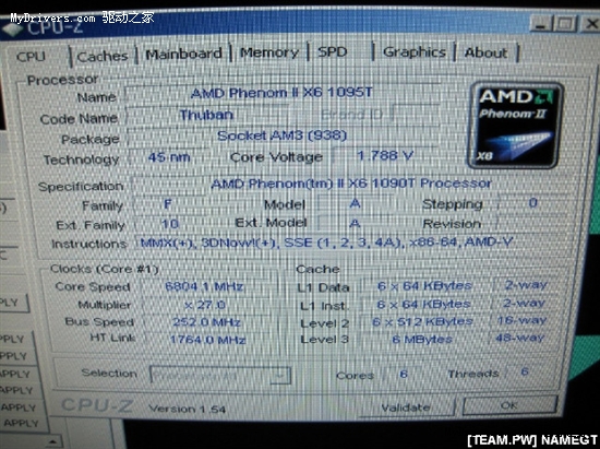 Phenom II X6 1090TҺƵ6.83GHz