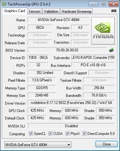 GTX 480M�ʼǱ���̽ ���ܳ�5870 20��